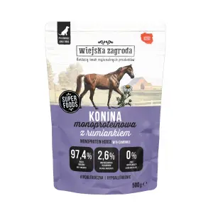 Wiejska Zagroda Konina z Rumiankiem | Karma mokra 500g | Monoproteinowa