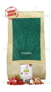 Karma dla psa Essential Foods Stamina kurczak, kaczka, łosoś i pstrąg 10kg Puszka 800g Isegrim GRATIS 