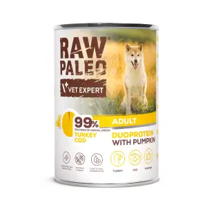 RAW PALEO-mokra karma dla psów dorosłych duoproteina    indyk z dorszem 400 g