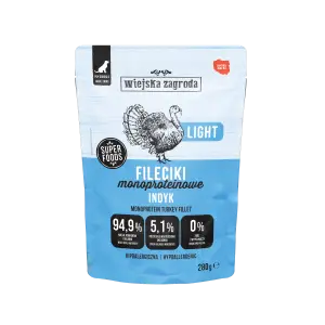 Wiejska Zagroda Karma mokra dla psa Fileciki Indyk Light (dorosły) 280g