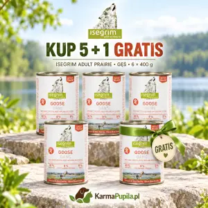 Karma mokra dla psów dorosłych I Isegrim I z Gęsią 400g PROMOCJA 5 + 1 GRATIS