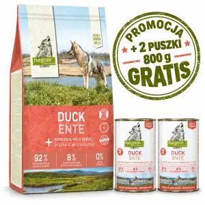 PROMOCJA I Karma dla psa Isegrim Duck Adult 12kg + 2 puszki 800g GRATIS