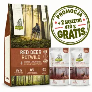 PROMOCJA I Sucha Karma dla psa Isegrim I Jeleń, Jagody i Dzikie Zioła 12kg + 2 saszetki gratis