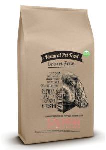 Natural Pet Food Grain Free Puppy Łosoś z plamiakiem, błękitkiem