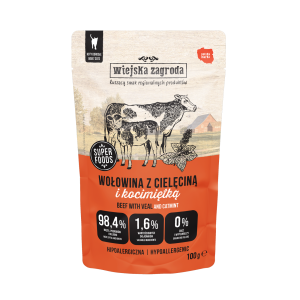 Wiejska Zagroda Karma mokra dla kota  Wołowina z cielęciną i kocimiętką 100g